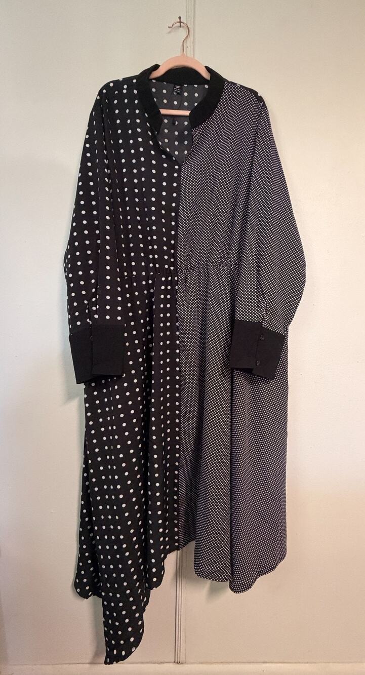 SHEIN Curve Plus Size 5X 24 26 Polka Dot Houndstooth Colorblock Dress